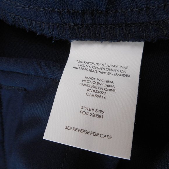 Cabi Agency Trouser Womens 6 Ponte Ankle Pants Navy Stretch Pockets 5499 - Picture 6 of 7